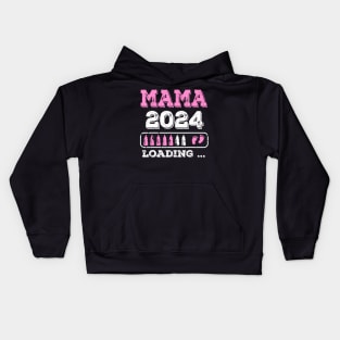 Mama Est 2024 Promoted To Mommy Mothers Day Mom To Be 2024 Kids Hoodie